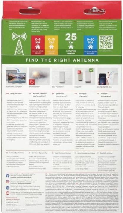 Actual product image One for All SV 9450-5G (Flat antenna, 44 dB, DAB/ DAB+, DVB-S / -S2, DVB-T / -T2)