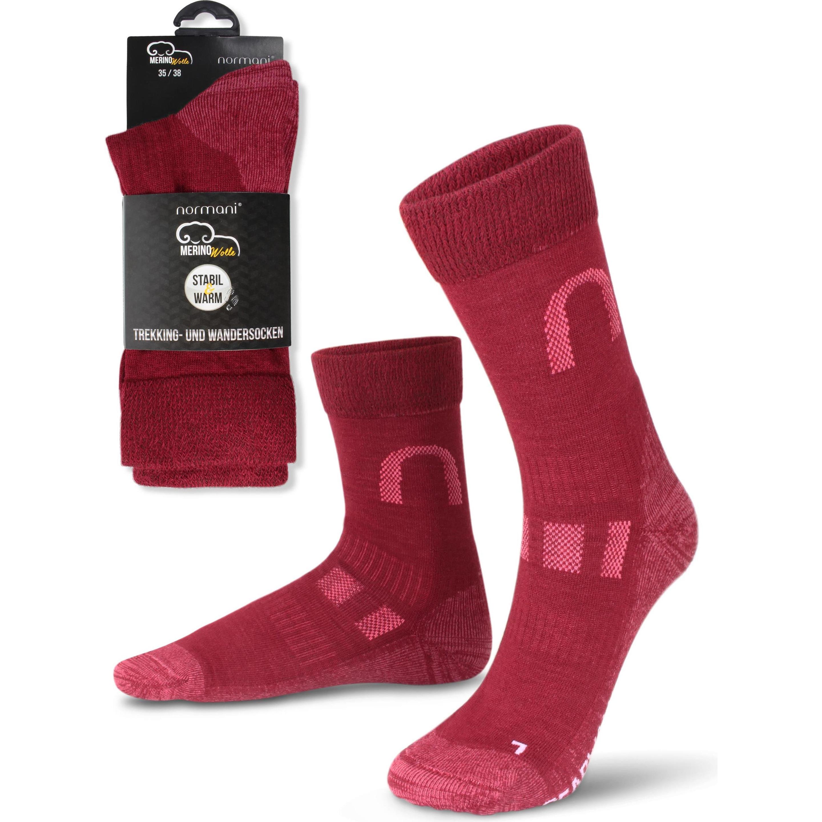 Thumbnail - Normani, Herren, Socken, 2 Paar Merinowollsocken Wander- und Trekkingsocken Melton, Braun, (2er Pack, 35 - 38)