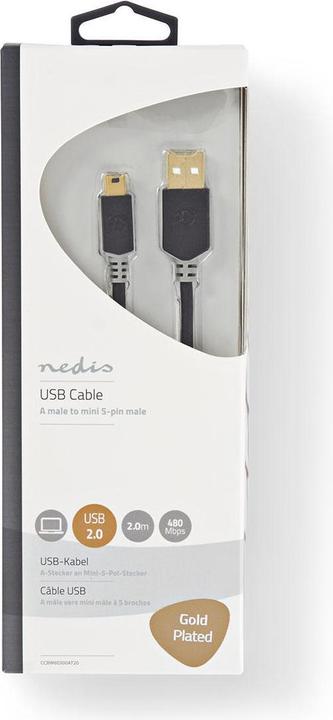 Actual product image Nedis Cable USB 2.0 A male to 5 pin male 2.0 m (2 m, USB 2.0)