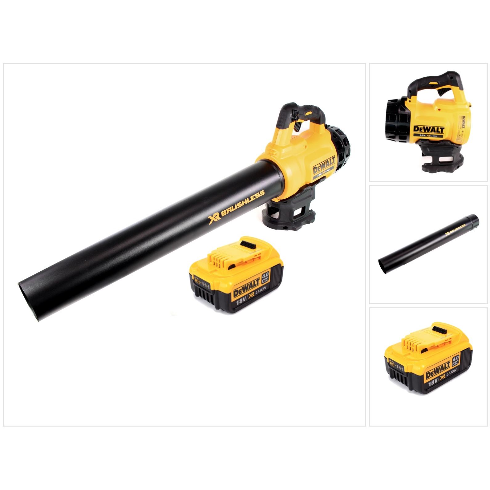 DeWalt, Laubsauger + Laubbläser, DCM 562 18V Li-Ion Akku Gebläse Laubbläser + 1x DCB 182 18V 4,0 Ah Akku (Akkubetrieb, L...