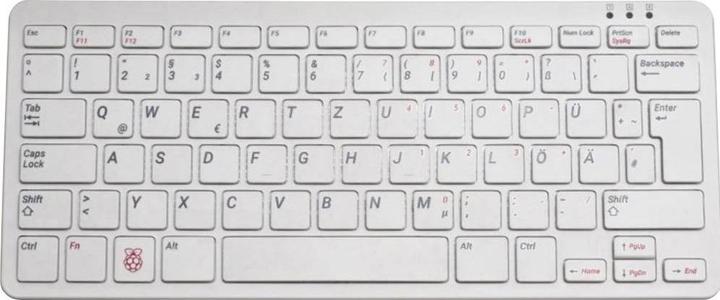 Produktbild Raspberry Pi Official WHITE keyboard for QWERTZ (DE) (DE, Kabelgebunden)
