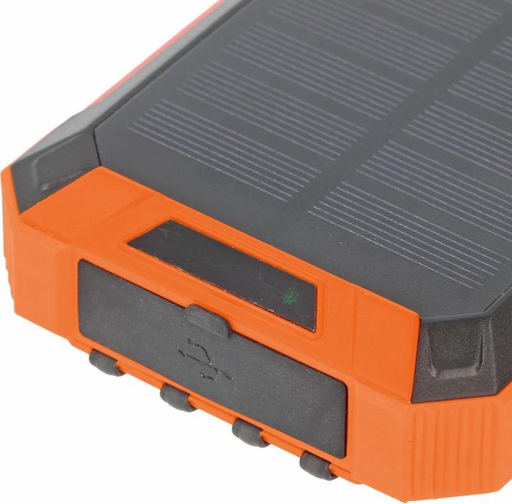 Actual product image AccuCell Powerbank with 4 charging cables, QI charging function, solar panel, LED light (20000 mAh)