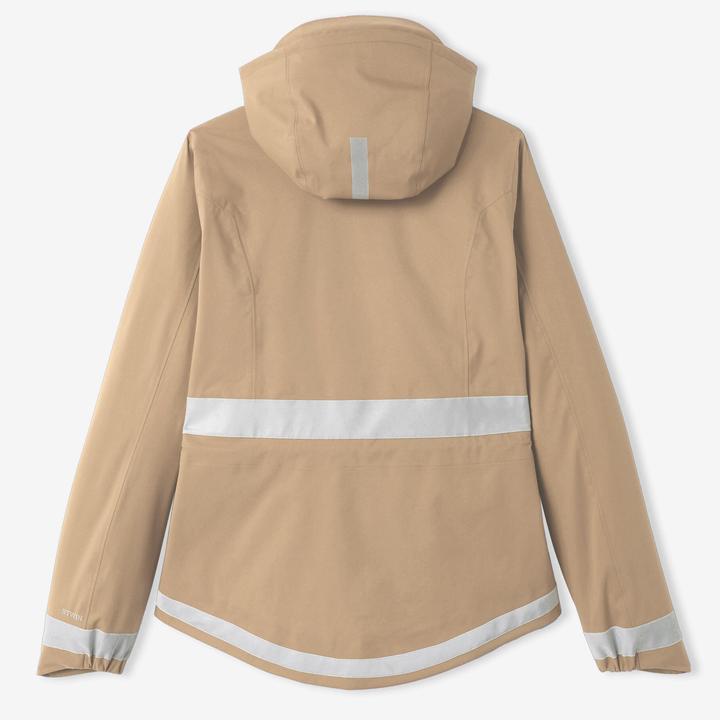 Actual product image Btwin Women's City Cycling Night Visibility Rain Jacket 540 - Beige (M)