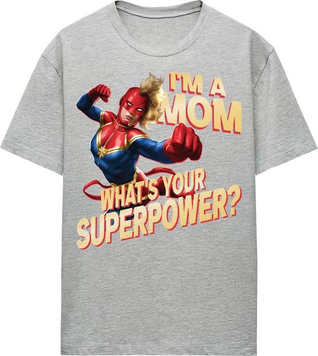 Produktbild Captain Marvel Mom Superpower TShirt meliert Muttertag (S)