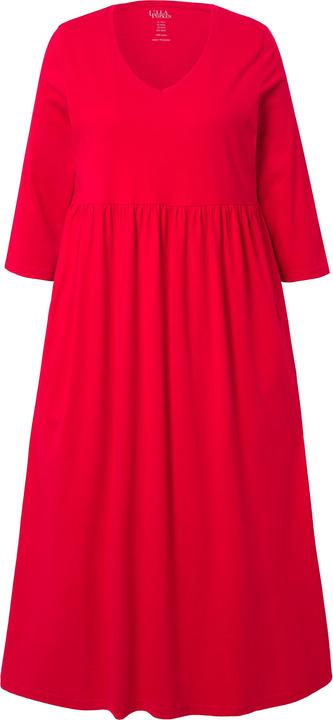 Image du produit Ulla Popken Robe en jersey, couture empire, col V, manches 3/4, poches (50, 52)