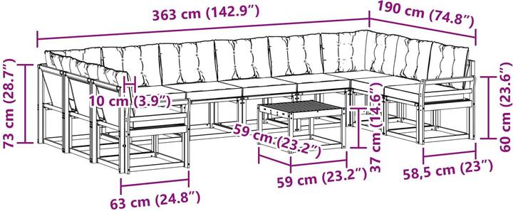Produktbild vidaXL Outdoor-Sofa