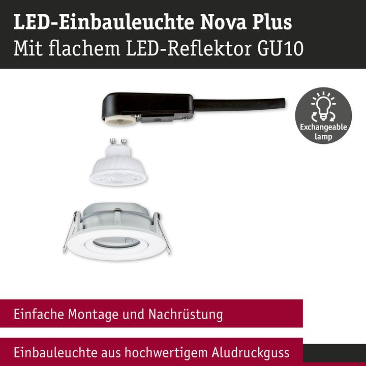 Produktbild Paulmann 92414 Nova LED-Einbauleuchte GU10 4.9 W Weiss (matt) (550 lm, GU10)