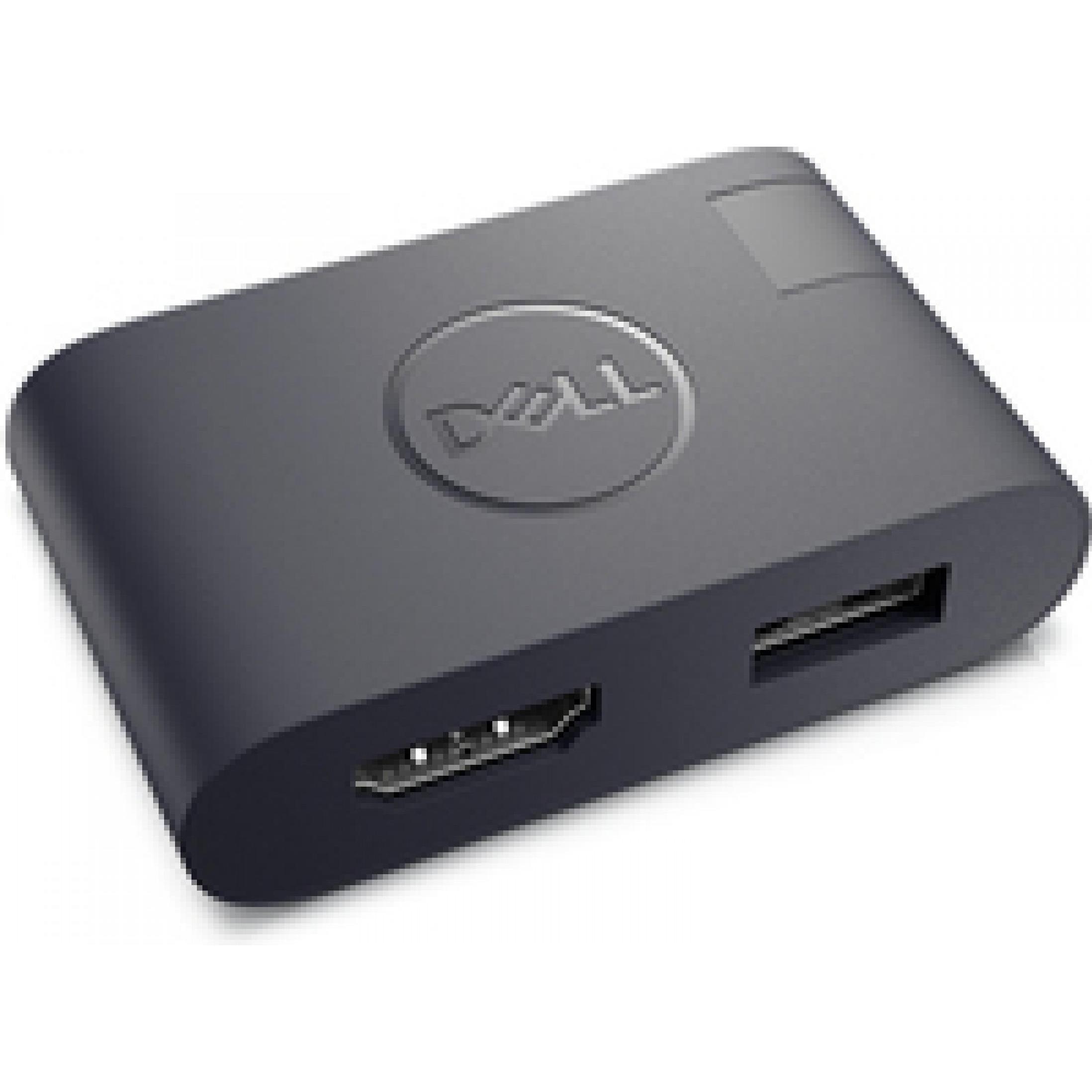Dell Da20 (USB-C, 2 Ports), Dockingstation + USB Hub, Schwarz