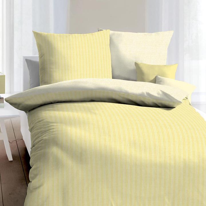 Produktbild Traumschlaf Mako-Satin Bettwäsche Eternity Combo gelb (Bettwäsche Set, 200 x 200 cm, 80 x 80 cm)