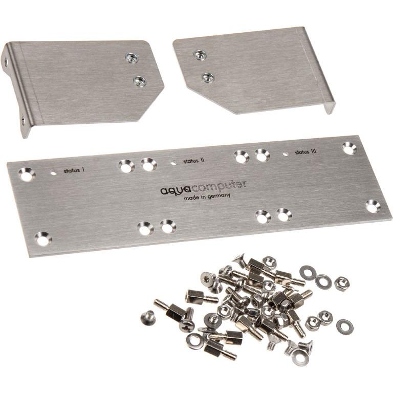 Aqua Computer Einbaublende für poweradjust 2 USB, Edelstahl gebürstet, Wasserkühlung Komponenten Zubehör, Silber
