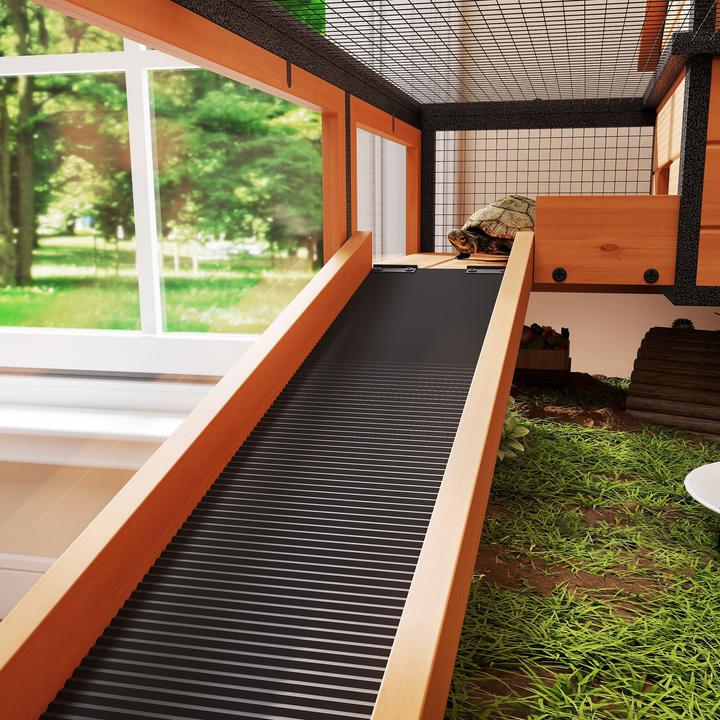 Produktbild PawHut Schildkrötenhaus Tannenholz, Stahl Gelb