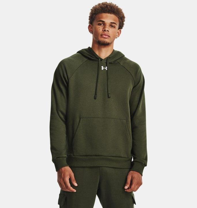 Actual product image Under Armour Bluza męska Rival Fleece Hoodie oliwkowa 1379757 390 2XL (XXL)