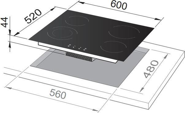 Image du produit De'Longhi De?Longhi PVC 61 FK Black Plaque de cuisson encastrable 60 cm Plaque scellée 4 Cuisinière(s) (60 cm)