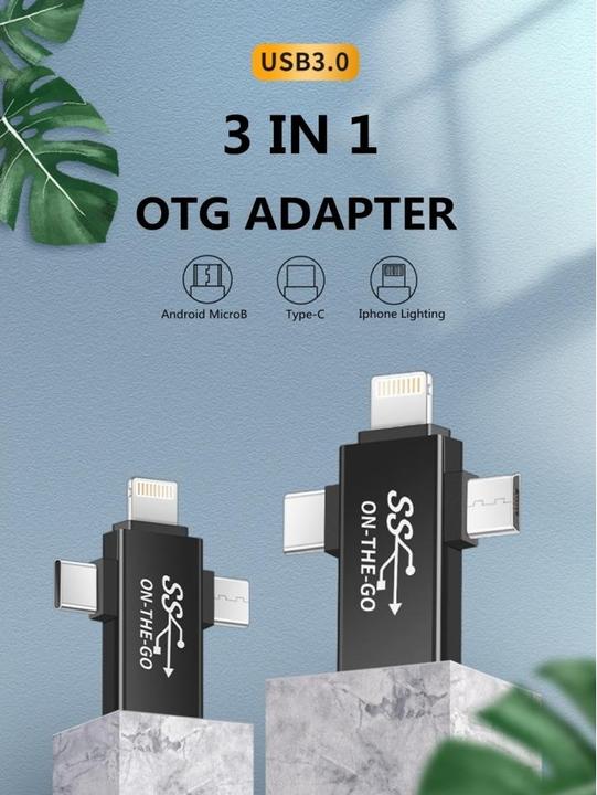 Produktbild PowerGuard 3-in-1 USB-C MicroUSB Lightning OTG Adapter (USB 3.0)