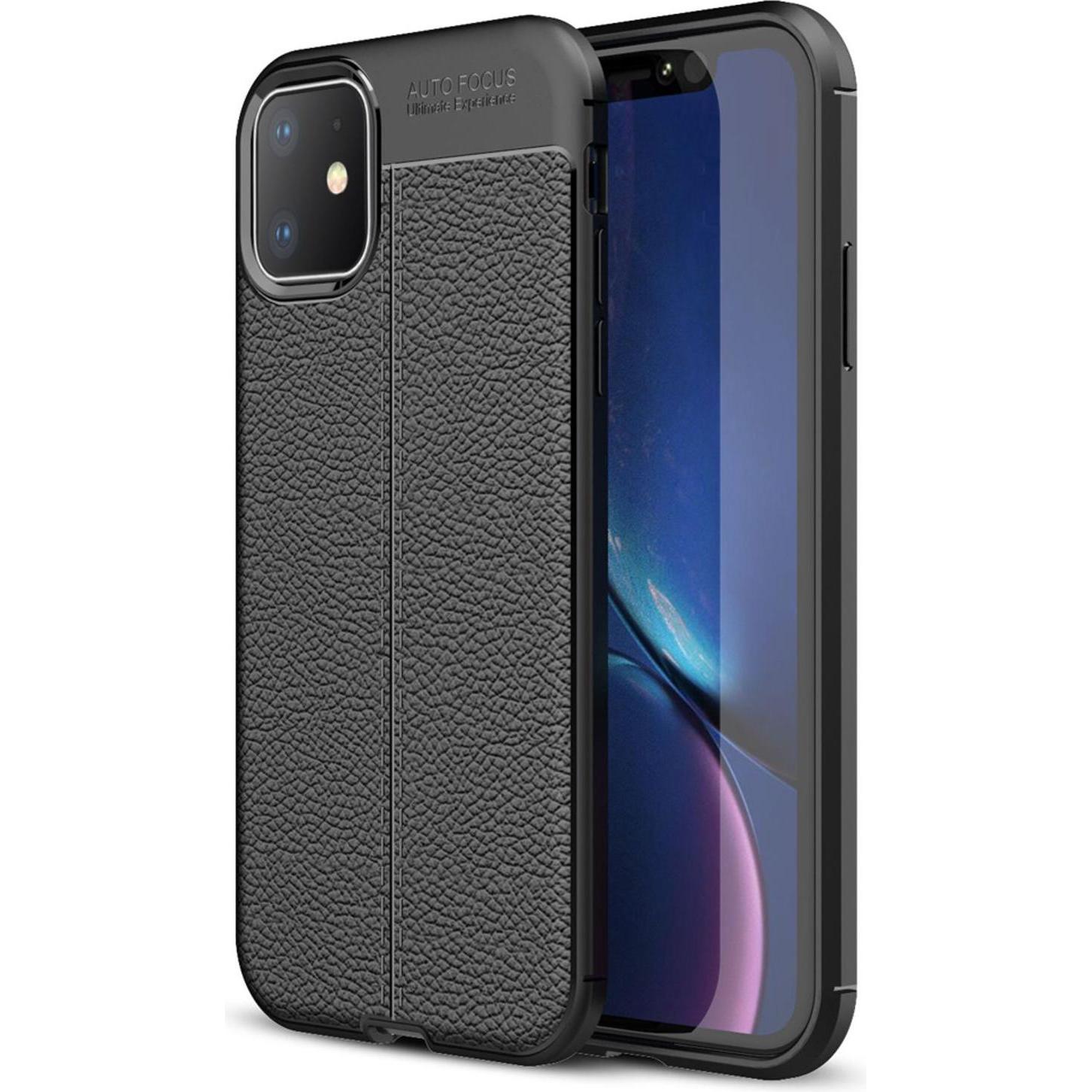 Nalia Leder-Look Hülle (Apple iPhone 11), Smartphone Hülle, Schwarz