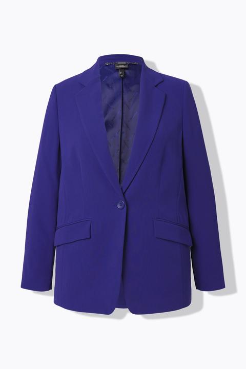 Actual product image Ulla Popken Triacetate Blend Lapel Collar Fully Lined Blazer (48)