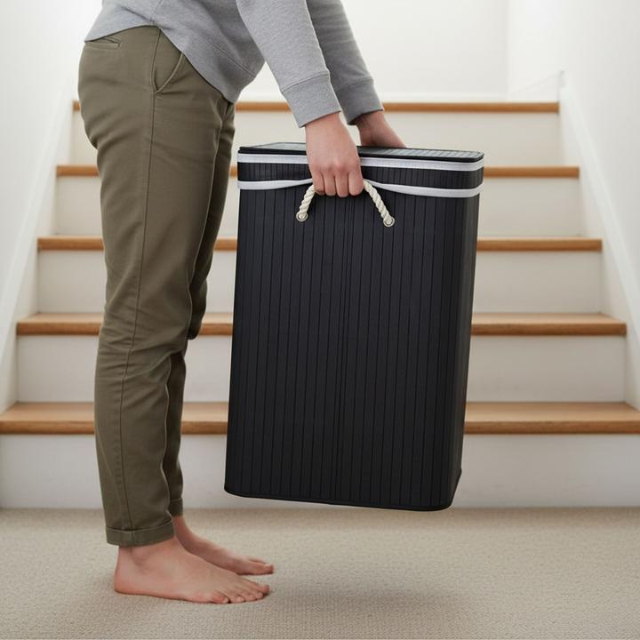 Actual product image Relaxdays Bamboo laundry bin (105 l)