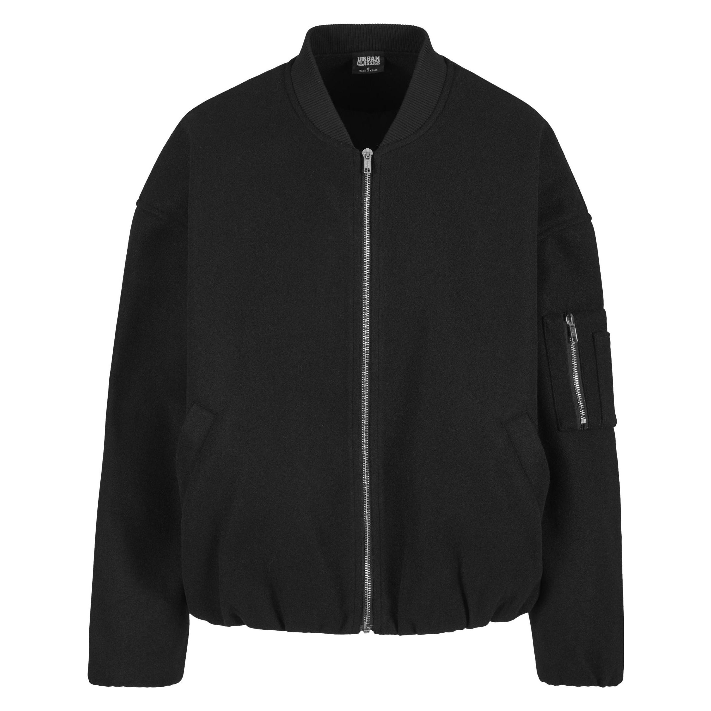 Urban Classics, Damen, Leichte Jacken, Frauenjacke Aus Kunstwolle, Schwarz, (M)