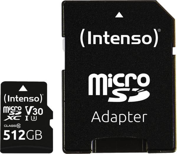 Image du produit Intenso UHS-I Professional (512 Go, microSDXC, U3, UHS-I)
