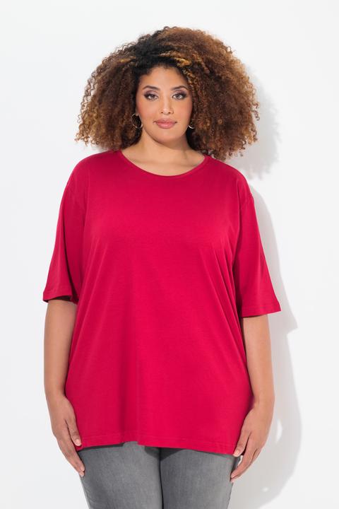 Actual product image Ulla Popken Basic Round Neck Short Sleeve Relaxed Fit Tee (42, 44)