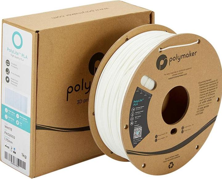Produktbild Polymaker PA02017 PolyLite Filament PLA 2.85 mm 1000 g Weiss 1 St. (PLA, 2.85 mm, 1000 g, Weiss)