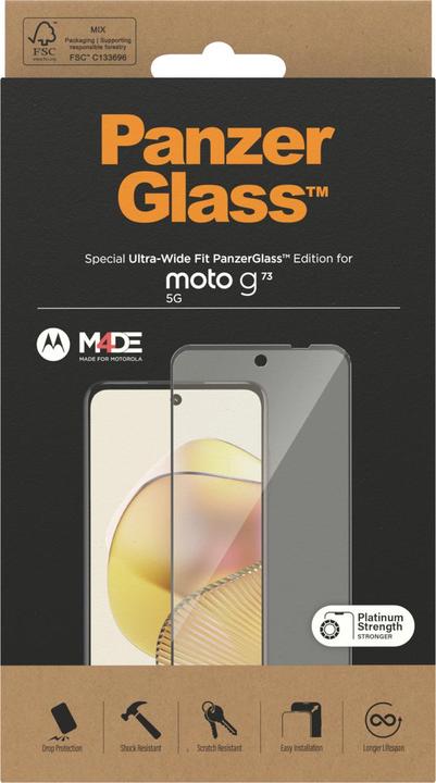Actual product image PanzerGlass Ultra-Wide Fit (1 Piece, Motorola Moto G73)