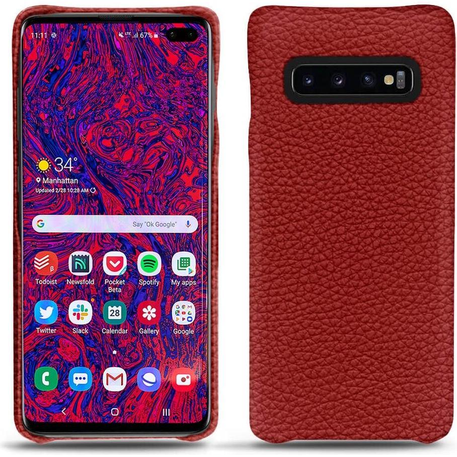 Noreve Lederschutzhülle (Samsung Galaxy S10+), Smartphone Hülle, Rot