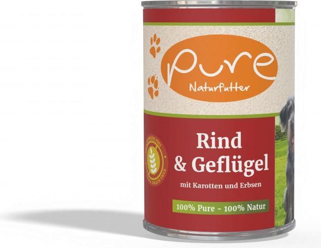 Produktbild Pure Naturfutter Hundemenü Rind & Geflügel mit Gemüse (Senior, Adult, Junior, 1 Stk., 400 g)