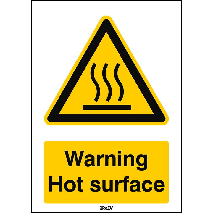 Actual product image Brady ISO 7010 Sign - Warning Hot
