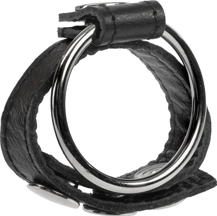 Actual product image Rimba Erotic Fashion ra7474 Penis Band Black Genuine Leather (4 cm)