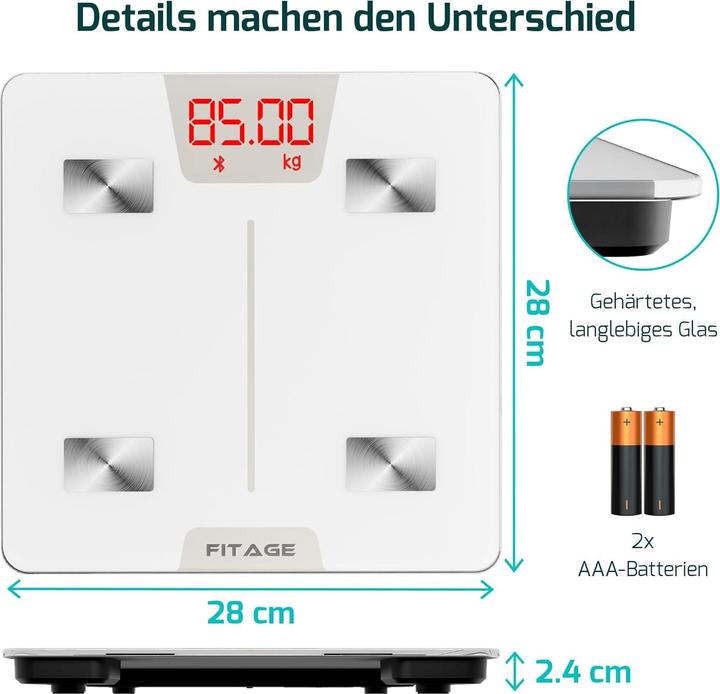 Immagine prodotto Fitage Körperanalysewaage (180 kg)
