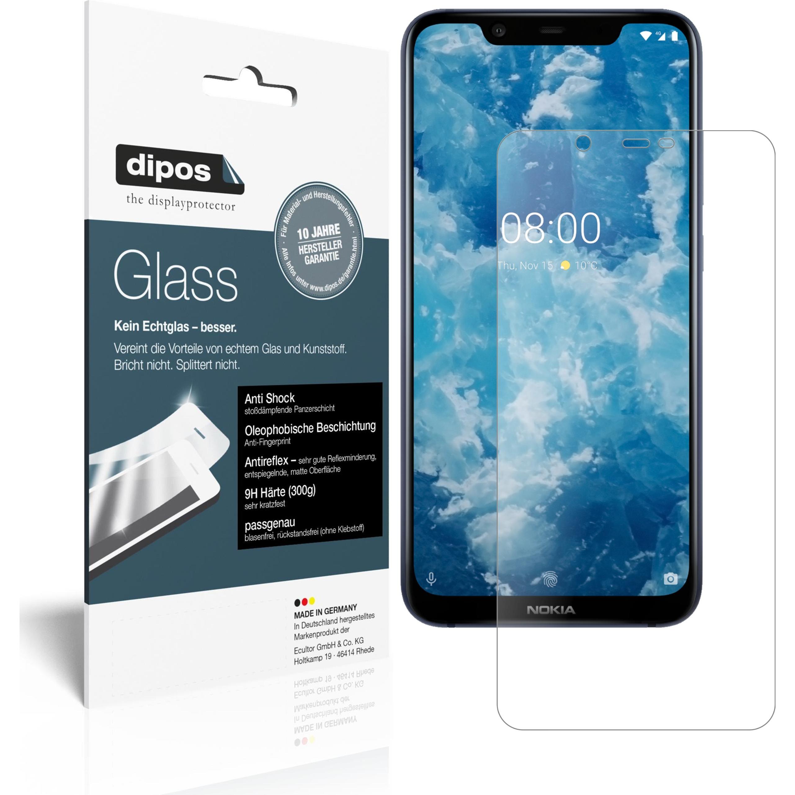 Dipos Displayschutz Anti-Shock (1 Stück, Nokia 8.1), Smartphone Schutzfolie, Transparent