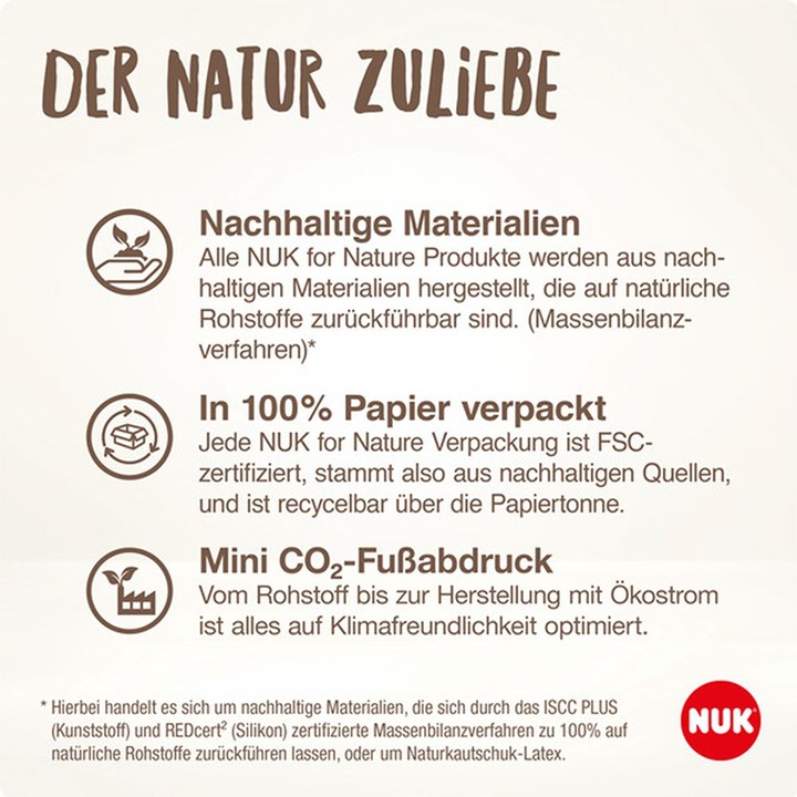 Produktbild NUK for Nature Trinksauger, brustähnlicher Trinksauger aus nachhaltigem Silikon, Grösse S, BPA frei