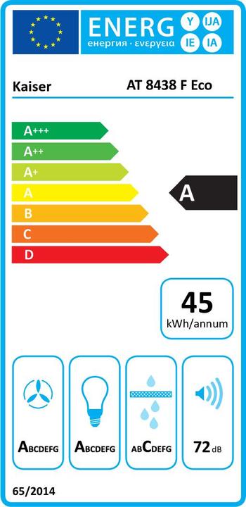 Energy Label Kaiser AT 8438 F Eco (Wall hood)