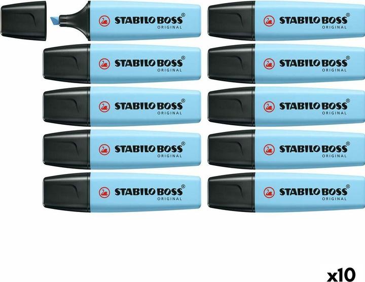 Image du produit STABILO Surligneurs - BOSS ORIGINAL Pastel - Pack de 10 - bleu céleste (Bleu ciel, 5 mm, 10 x)