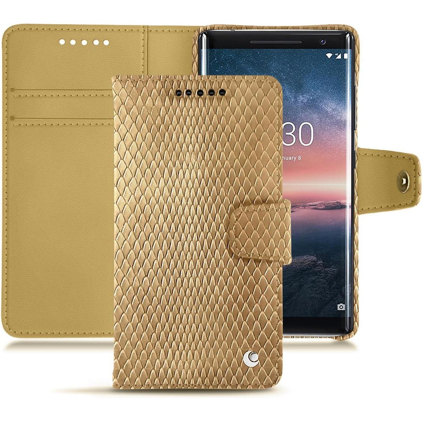Thumbnail - Noreve Lederschutzhülle Wallet (Nokia 8 Sirocco), Smartphone Hülle, Beige