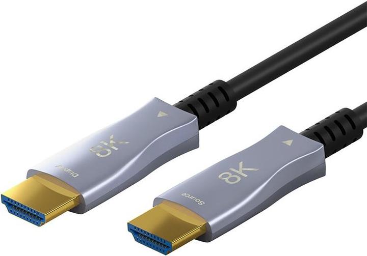 Actual product image Goobay Series 2.1 Optical Hybrid Ulra High-Speed HDMI™ Cable with Ethernet (AOC), 10 m, black - Highges (10 m, HDMI, 2.1)