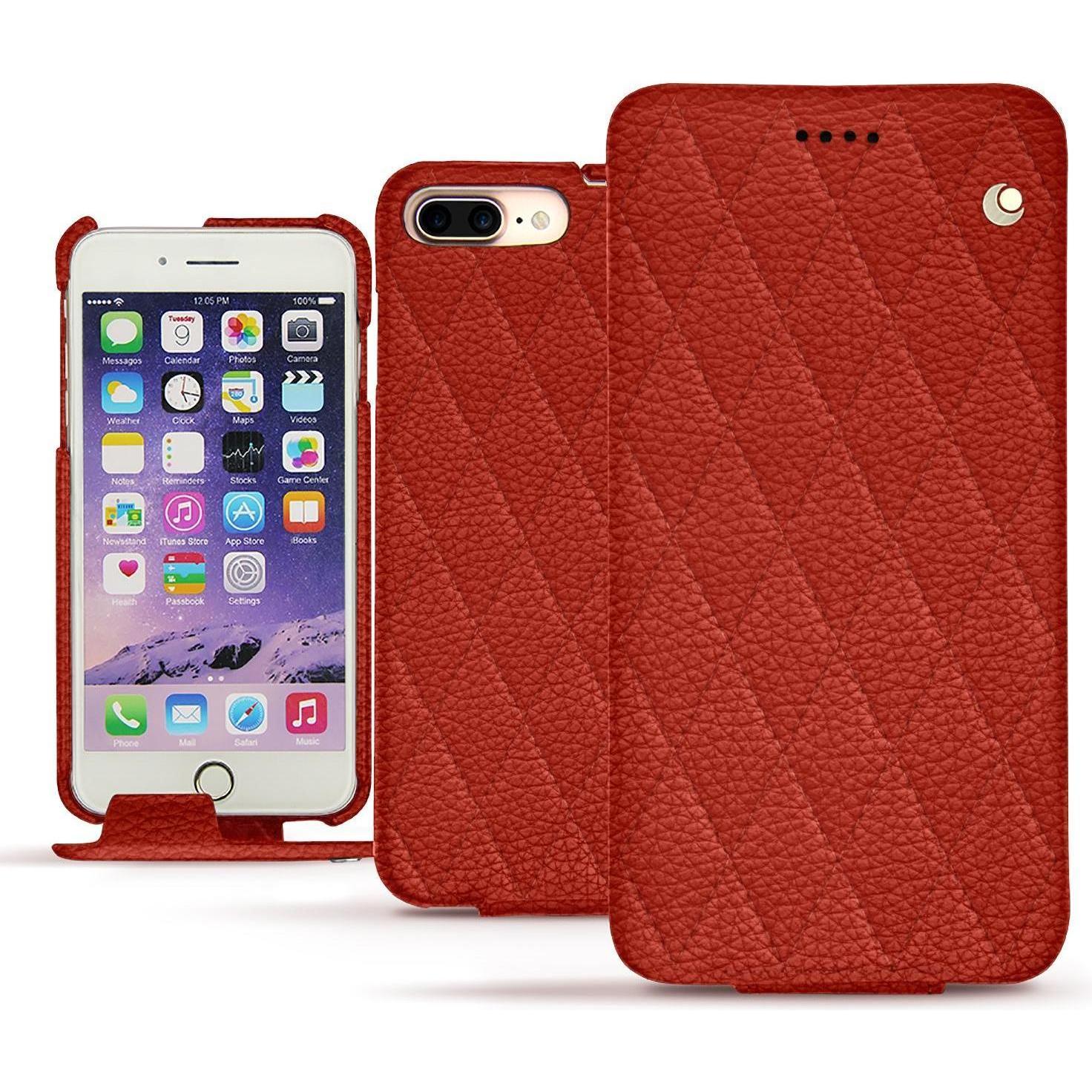 Noreve Lederschutzhülle vertikal (Apple iPhone 7 Plus), Smartphone Hülle, Orange