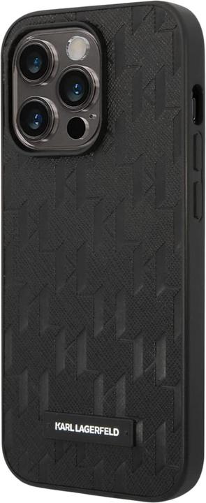 Actual product image Karl Lagerfeld Saffiano Mono Metal Logo - iPhone 14 Pro case (czarny) (Apple iPhone 14 Pro)
