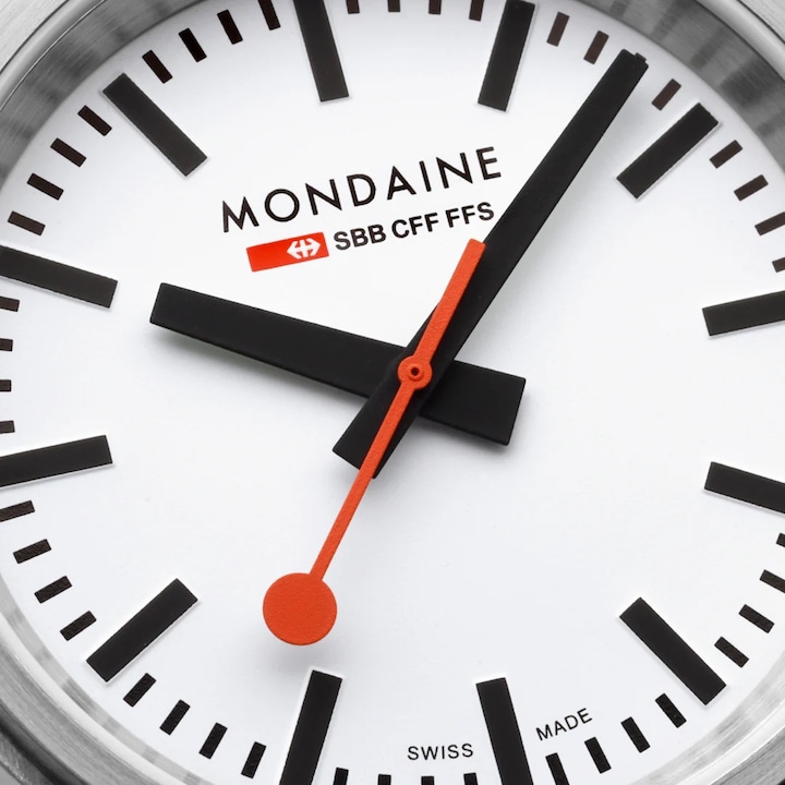 Image du produit Mondaine MST.4101B.LBV Stop2go Horloge - Horloge de gare - Saffierglas - Staal/Kunstleer - Zilver/Zwart - 41 (41 mm)