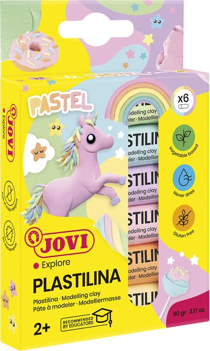 Actual product image Jovi Plasticine PLASTILINA assorted colours, 6 colours 15.0 g each