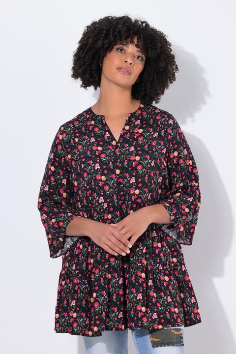 Image du produit Angel of Style Tunique coupe évasée, volants et motif à fleurs (60)