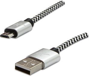 Produktbild Logo Kabel USB USB-A - microUSB 2 m Czarno-biały (2 m, USB 2.0)