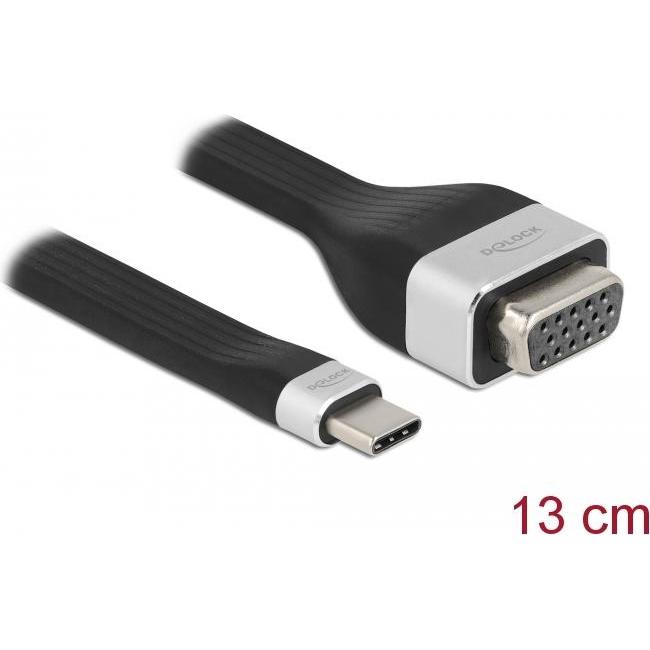 Delock FPC Flachbandkabel USB Type-C™ zu VGA (DP Alt Mode) 13 cm (0.13 m), Netzwerkkabel