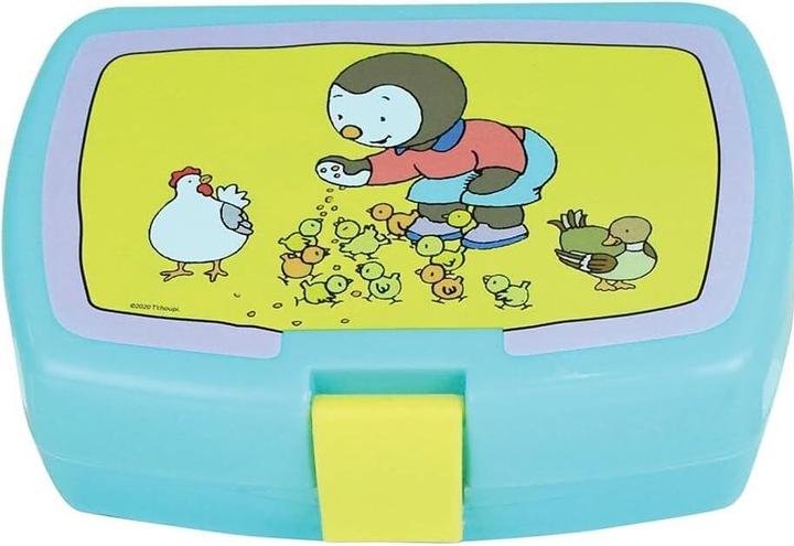 Actual product image crockery set soup plate, mug, straw goblet and 1 children's lunch box jemini t'choupi