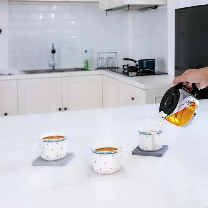 Actual product image Moonstone Alba Glass Coaster dark grey (1 x, Glass coaster)