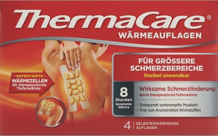 Produktbild Thermacare Wärmeauflagen flexible Anwendung grössere Schmerzbereiche XL (4 x, 1872 ml, 235 g)