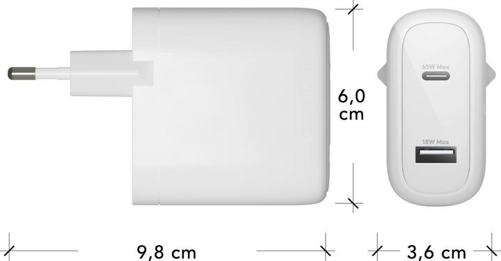 Produktbild dbramante1928 WALL CHARGER - USB-C 65W+18W EU (65 W, 2 Ports)
