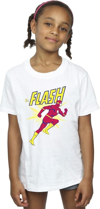 Actual product image Girls The Flash Running Cotton T-Shirt (152, 158)