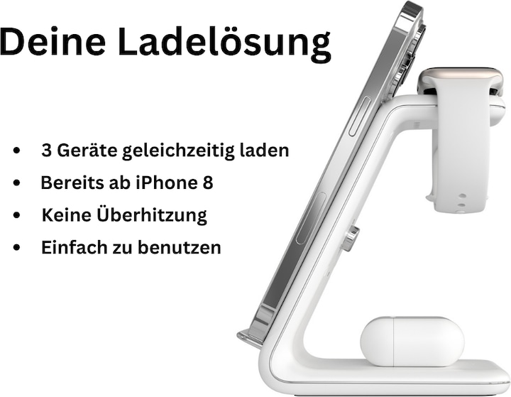 Image du produit Andi be free Station de charge sans fil 3 en 1 pour Apple "Made for Apple Watch". (18 W)